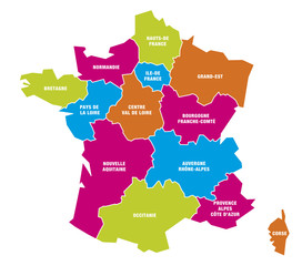 Carte régions de France 5 2018