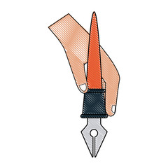 Hand with fountain pen