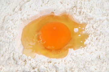 Un œuf dans de la farine