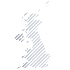 Karte von Großbritannien in Streifen