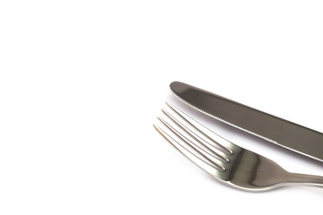Knife and fork isolated on white