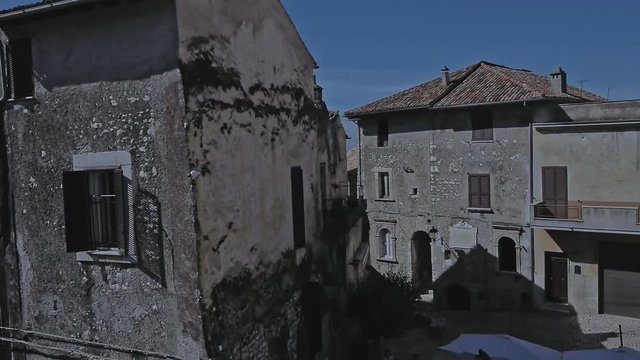 beautiful medieval town from drone in a summer day