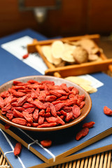 Chinese wolfberry in plate
