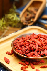 Chinese wolfberry in plate