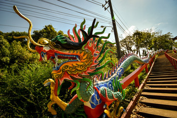 colorful dragon decoration of chinese temple