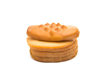 Polish smoked cheese isolated