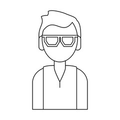 Man faceless cartoon