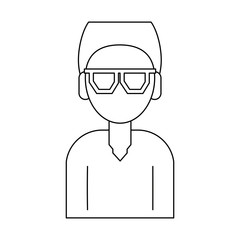 Man faceless cartoon