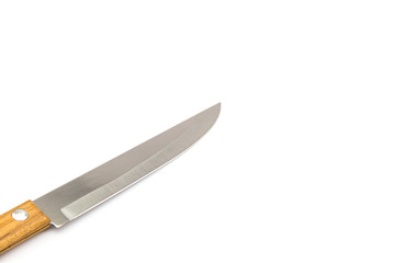 knife with wooden handle isolated on white background
