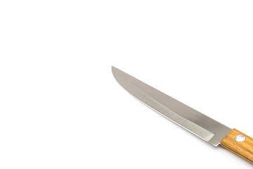 knife with wooden handle isolated on white background