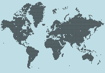 Obraz na płótnie Canvas Dotted world map