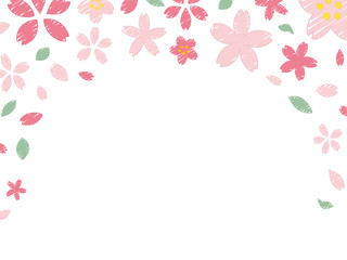 手書き風の桜のフレーム素材