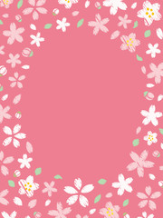 Obraz na płótnie Canvas 手書き風の桜のフレーム素材