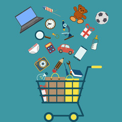 The goods in the cart