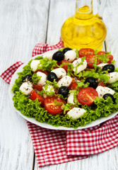 salad with mozarella cheese and vegetables