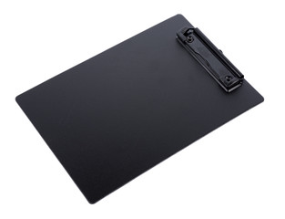 black clipboard with space on white background