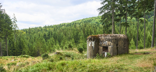 Abandoned bunker (Ropik) hidden deep in the forest. Near Czech Republic - Germany borders
