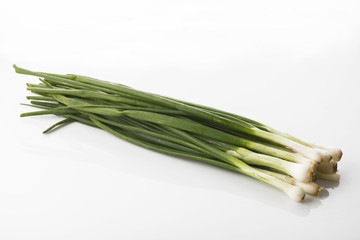  Fresh Green Spring Onion Isolated on White Background