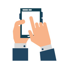 Hand with smartphone icon vector illustration graphic design