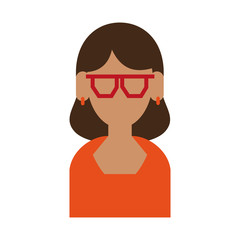 Woman with glasses faceless avatar icon vector illustration graphic design