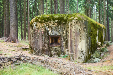 Abandoned bunker (Ropik) hidden deep in the forest. Near Czech Republic - Germany borders
