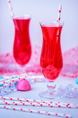 red cocktail for Valentines day