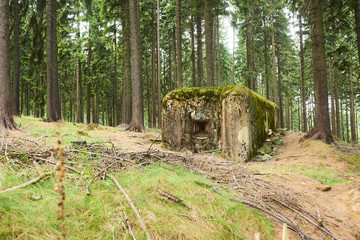 Abandoned bunker (Ropik) hidden deep in the forest. Near Czech Republic - Germany borders
