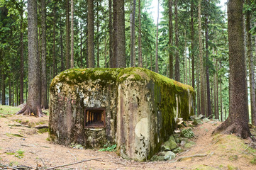 Abandoned bunker (Ropik) hidden deep in the forest. Near Czech Republic - Germany borders
