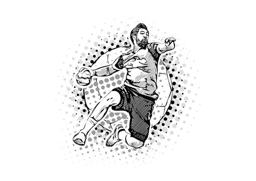 men´s handball vector illustration