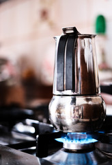 the coffeepot on the stove