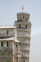 Summer. Italy. Pisa. Pisa Cathedral. Leaning Tower of Pisa. Day view
