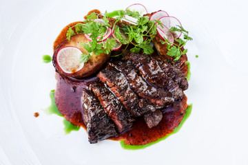Delicious juicy steak beef meat