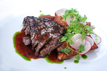 Delicious juicy steak beef meat
