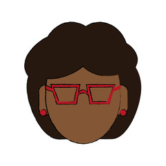 Woman with glasses faceless avatar icon vector illustration graphic design