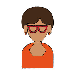 Woman with glasses faceless avatar icon vector illustration graphic design