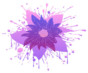 Vector purple flower in spray
