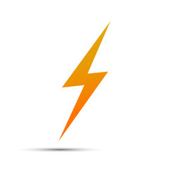 Lightning flat icons. Simple icon storm or thunder and lightning strike isolated.