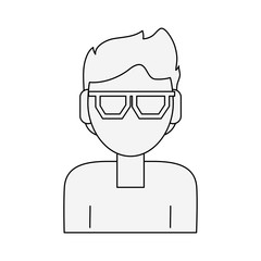 Man faceless cartoon icon vector illustration graphic design