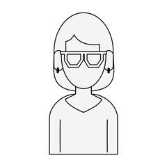 Woman with glasses faceless avatar icon vector illustration graphic design