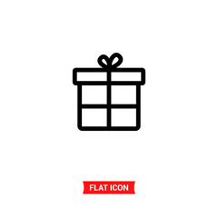 Gift box vector icon, surprise symbol