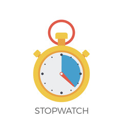Stopwatch Icon Vector. Isolated on White Background. Trendy Flat Style.