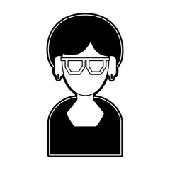 Woman with glasses faceless avatar icon vector illustration graphic design