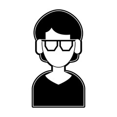 Woman with glasses faceless avatar icon vector illustration graphic design