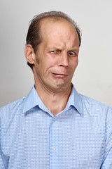 Obraz premium Man showing disgust
