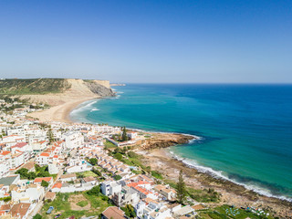 Aerial view from Praia da Luz, Lagos, Algarve, Portugal