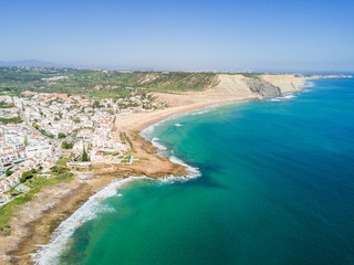 Fototapeta na wymiar Aerial view from Praia da Luz, Lagos, Algarve, Portugal
