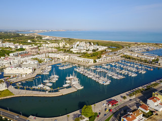 Aerial view from Lagos Marina, Lagos, Algarve, Portugal