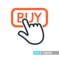 Obraz premium Finger pointing to buy sign icon