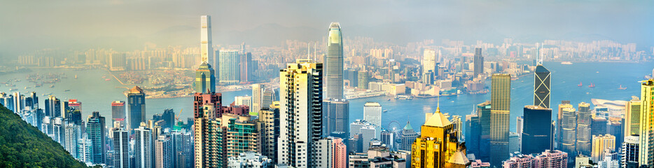 Fototapeta premium Panoramę Hongkongu z Victoria Peak