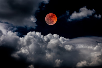 blood moon red eclipse black sky lunar full space background